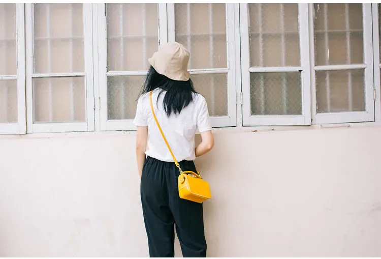 Handmade Womens Yellow Leather Doctor Handbag Purse Small Side Bag Doctor Bags for Women