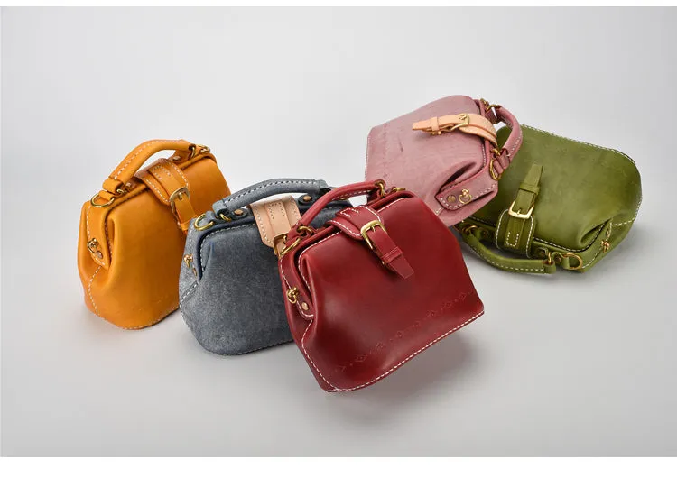 Handmade Womens Yellow Leather Small doctor Purse Yellow shoulder doctor bags for women