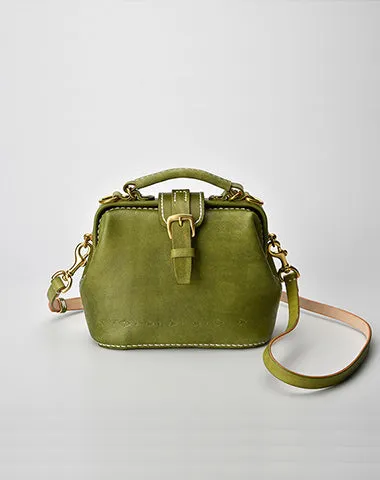 Handmade Womens Yellow Leather Small doctor Purse Yellow shoulder doctor bags for women
