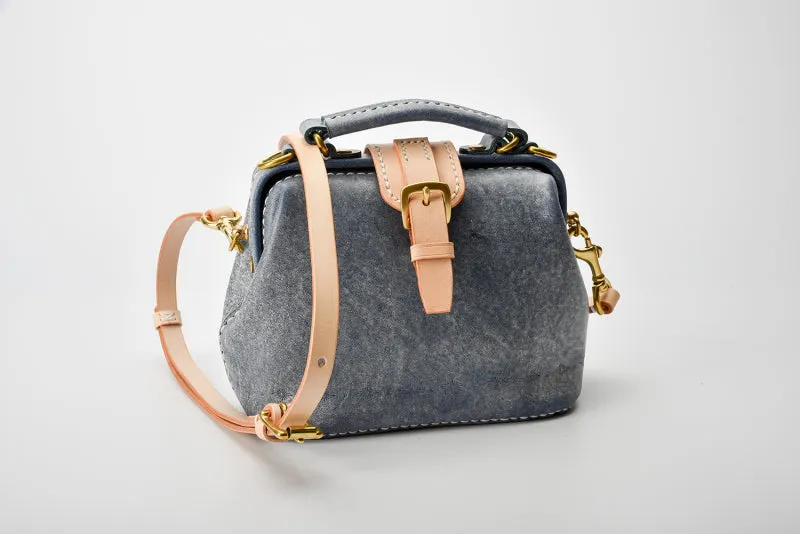 Handmade Womens Yellow Leather Small doctor Purse Yellow shoulder doctor bags for women