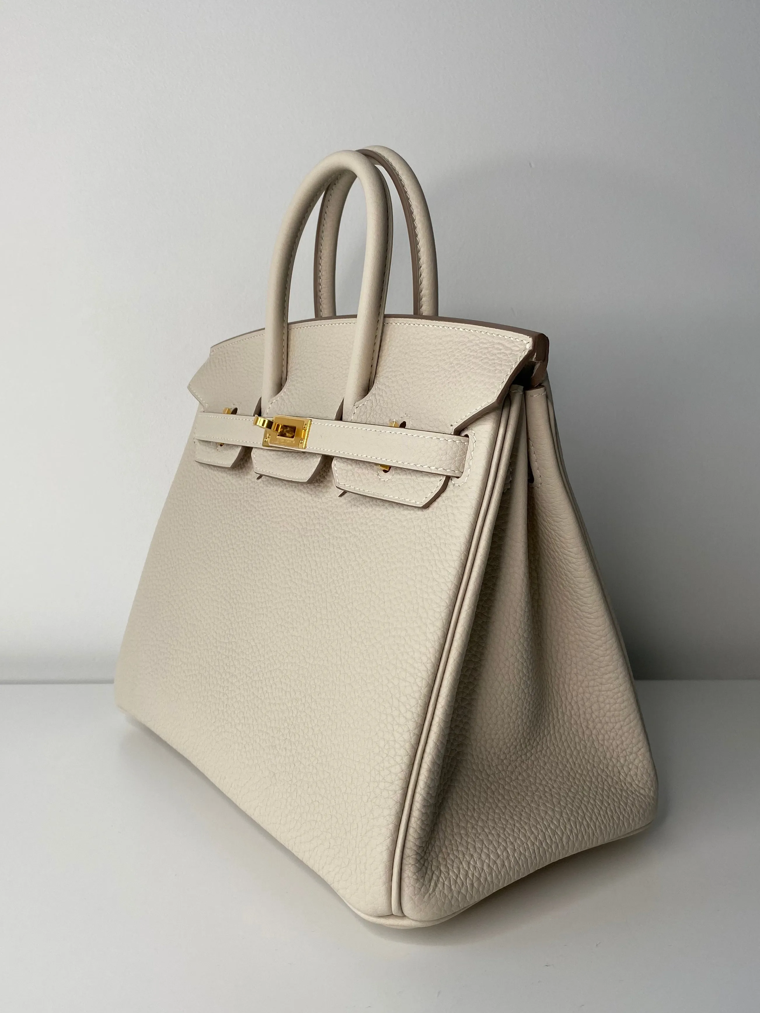 Hermes Birkin 25 Craie Togo Gold Hardware