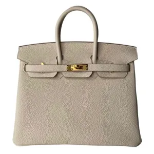 Hermes Birkin 25 Craie Togo Gold Hardware