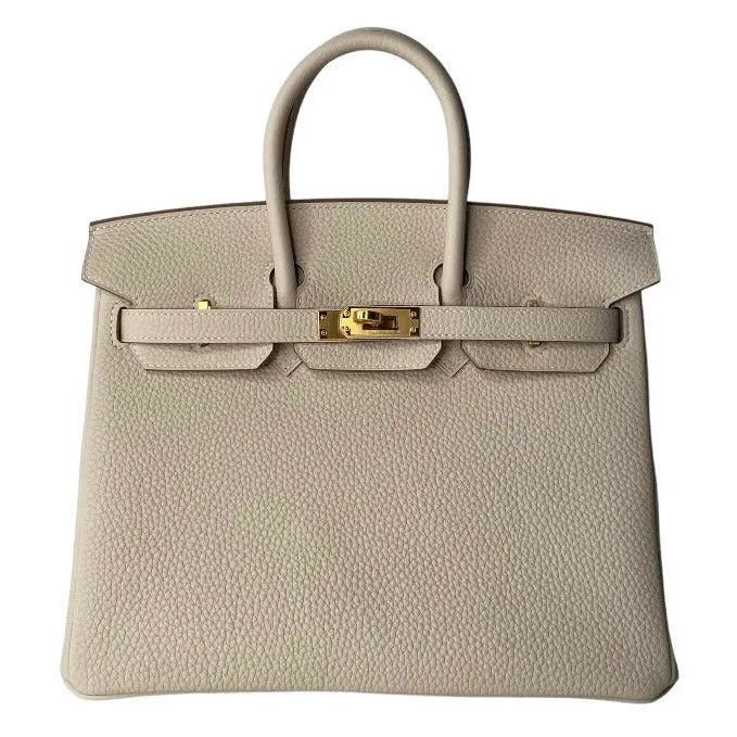 Hermes Birkin 25 Craie Togo Gold Hardware