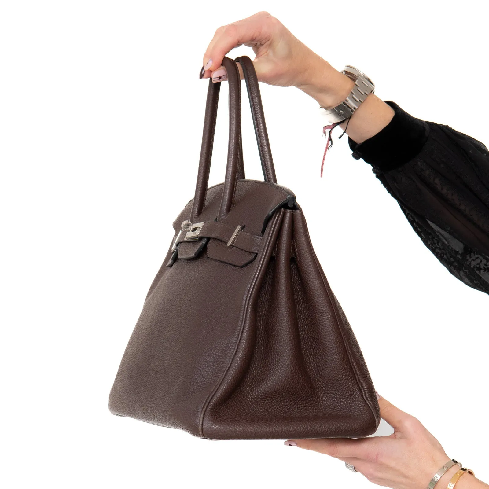 Hermes Birkin 35 Chocolate Veau Togo Leather Bag