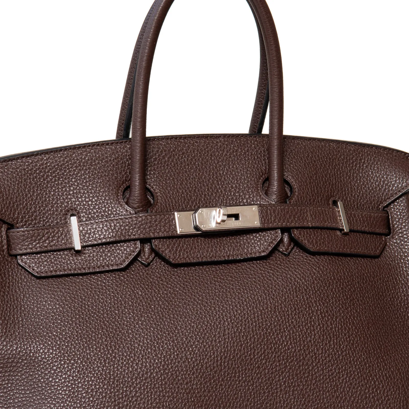 Hermes Birkin 35 Chocolate Veau Togo Leather Bag