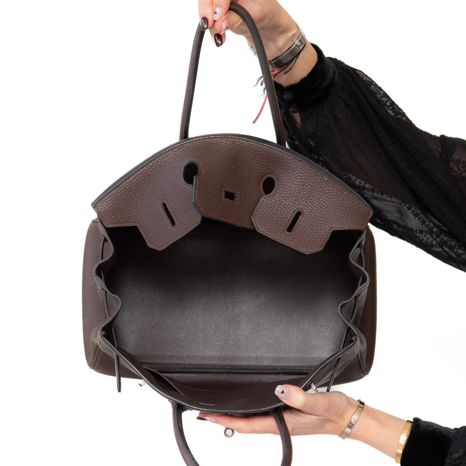 Hermes Birkin 35 Chocolate Veau Togo Leather Bag