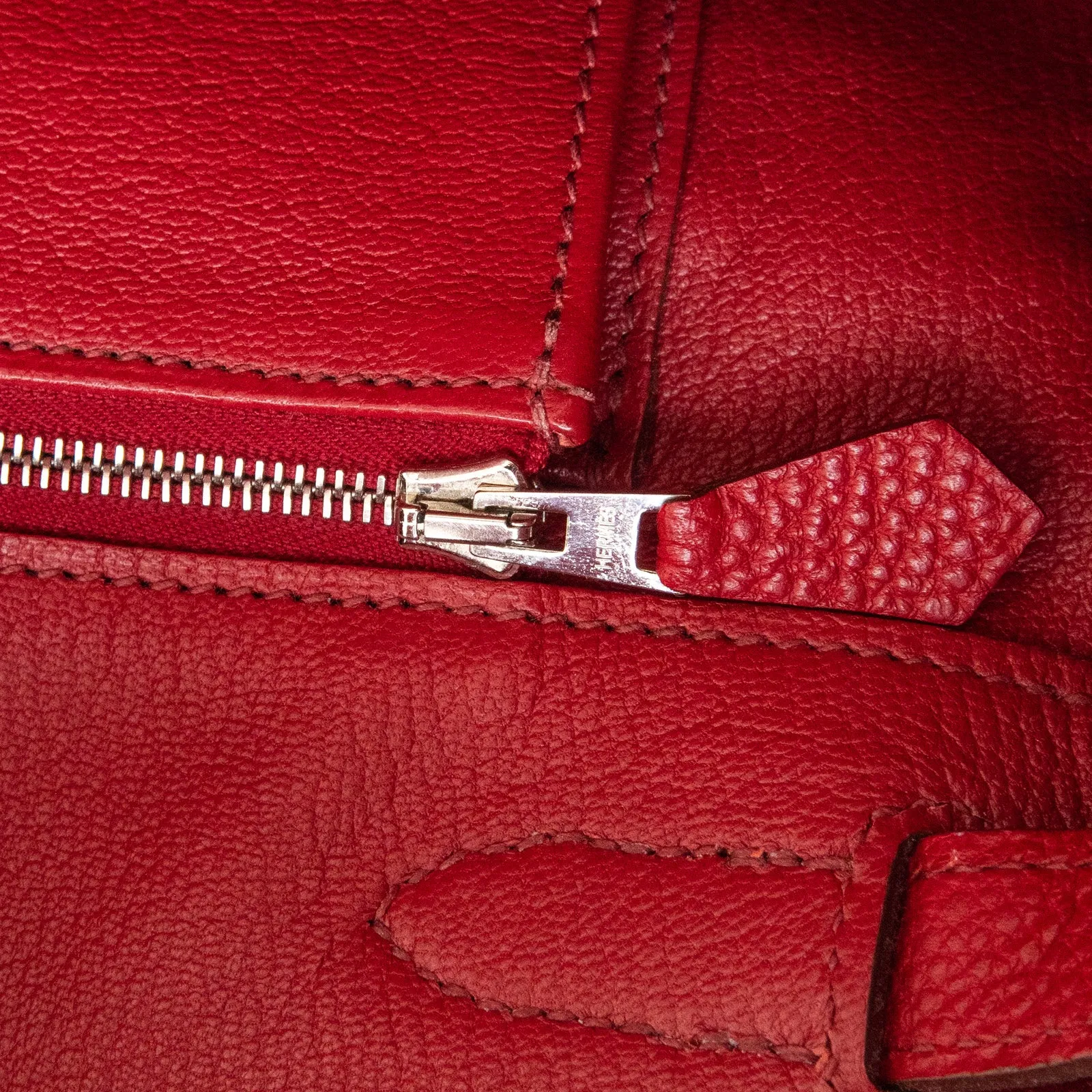 Hermes Birkin 35 In Rouge Garance Veau Togo Leather With Palladium Tone Hardware