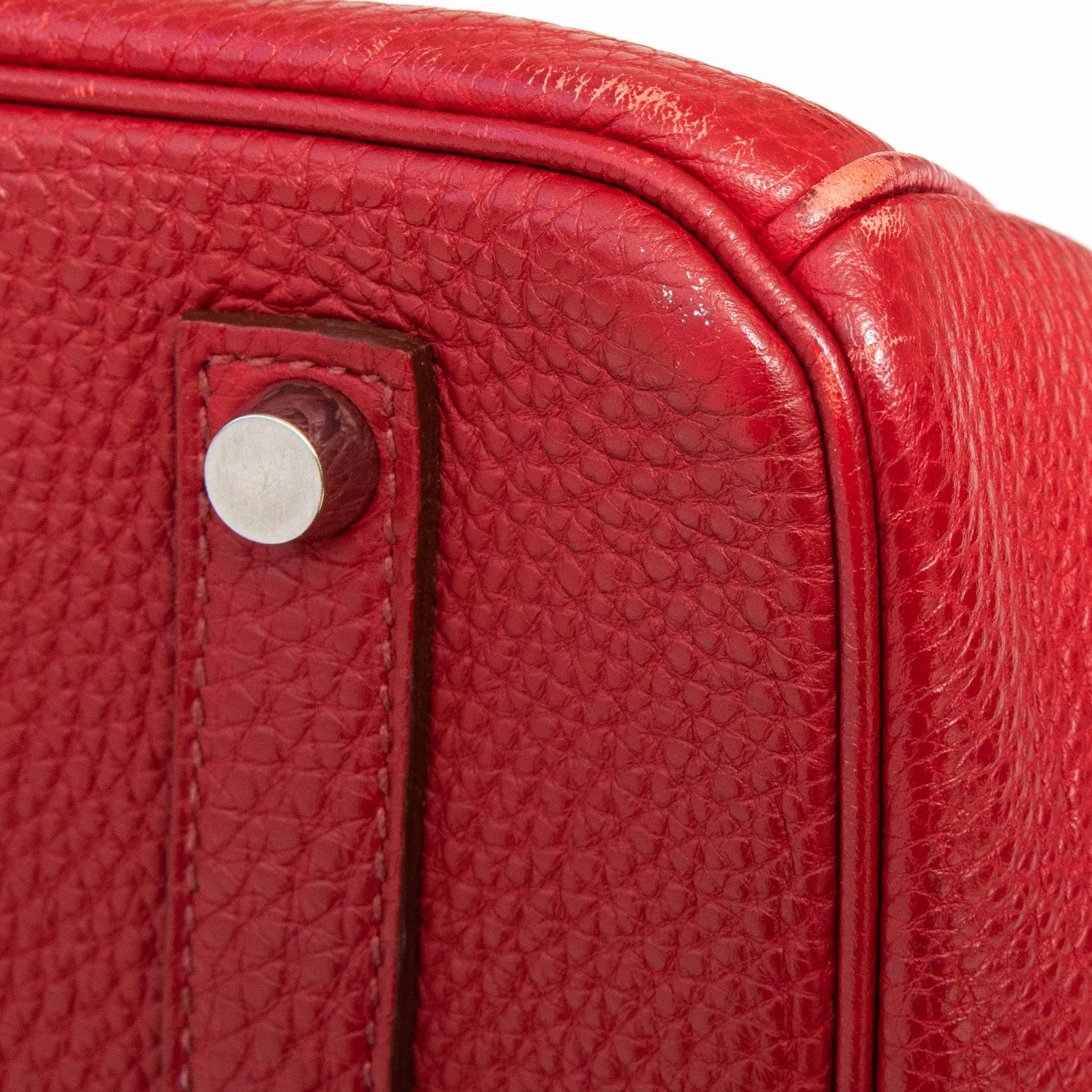 Hermes Birkin 35 In Rouge Garance Veau Togo Leather With Palladium Tone Hardware