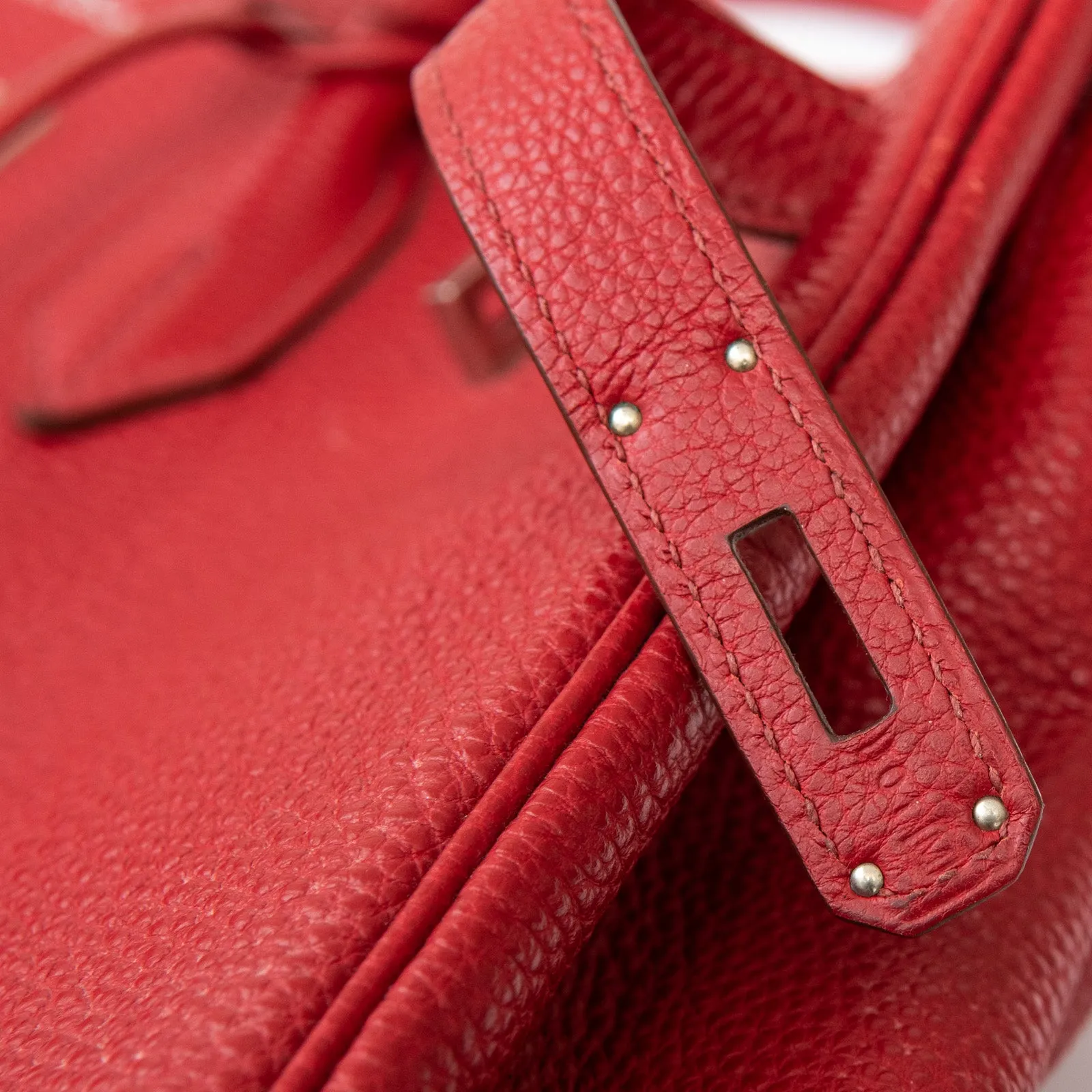 Hermes Birkin 35 In Rouge Garance Veau Togo Leather With Palladium Tone Hardware