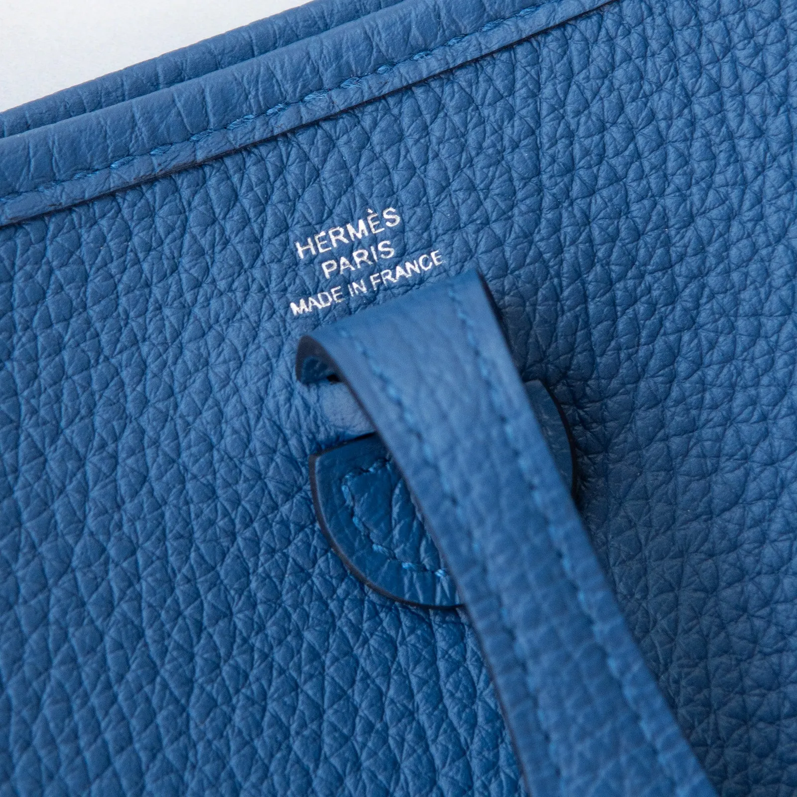 Hermes Mini Evelyne 16 Amazone Bleu  Clemence Leather Bag