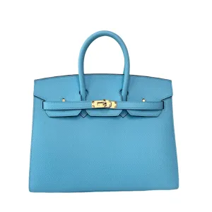 Herm??s Birkin 25 Blue Celeste Sellier Epsom Gold Hardware