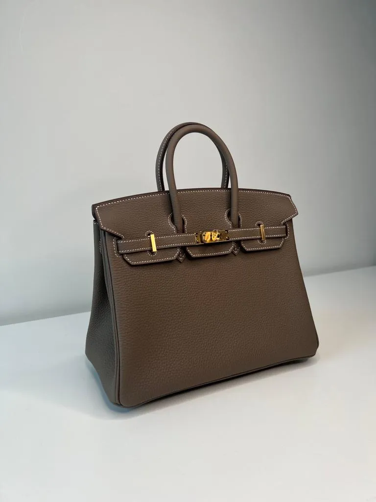 Herm??s Birkin 25 Etain Togo Gold Hardware