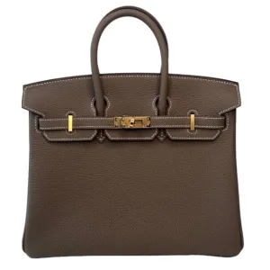 Herm??s Birkin 25 Etain Togo Gold Hardware