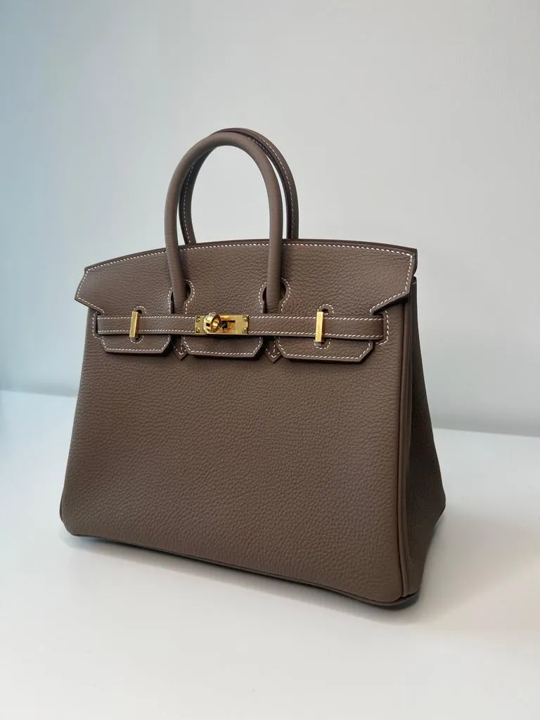 Herm??s Birkin 25 Etain Togo Gold Hardware