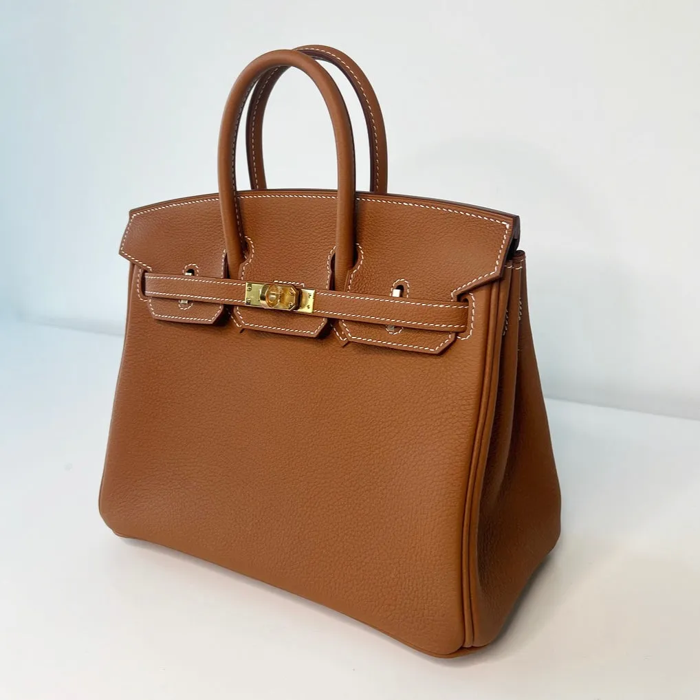 Herm??s Birkin 25 Gold Togo Gold Hardware