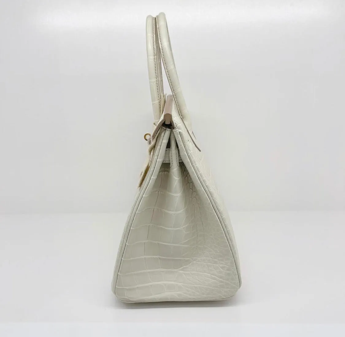 Herm??s Birkin 30 Beton Matte Alligator Gold Hardware