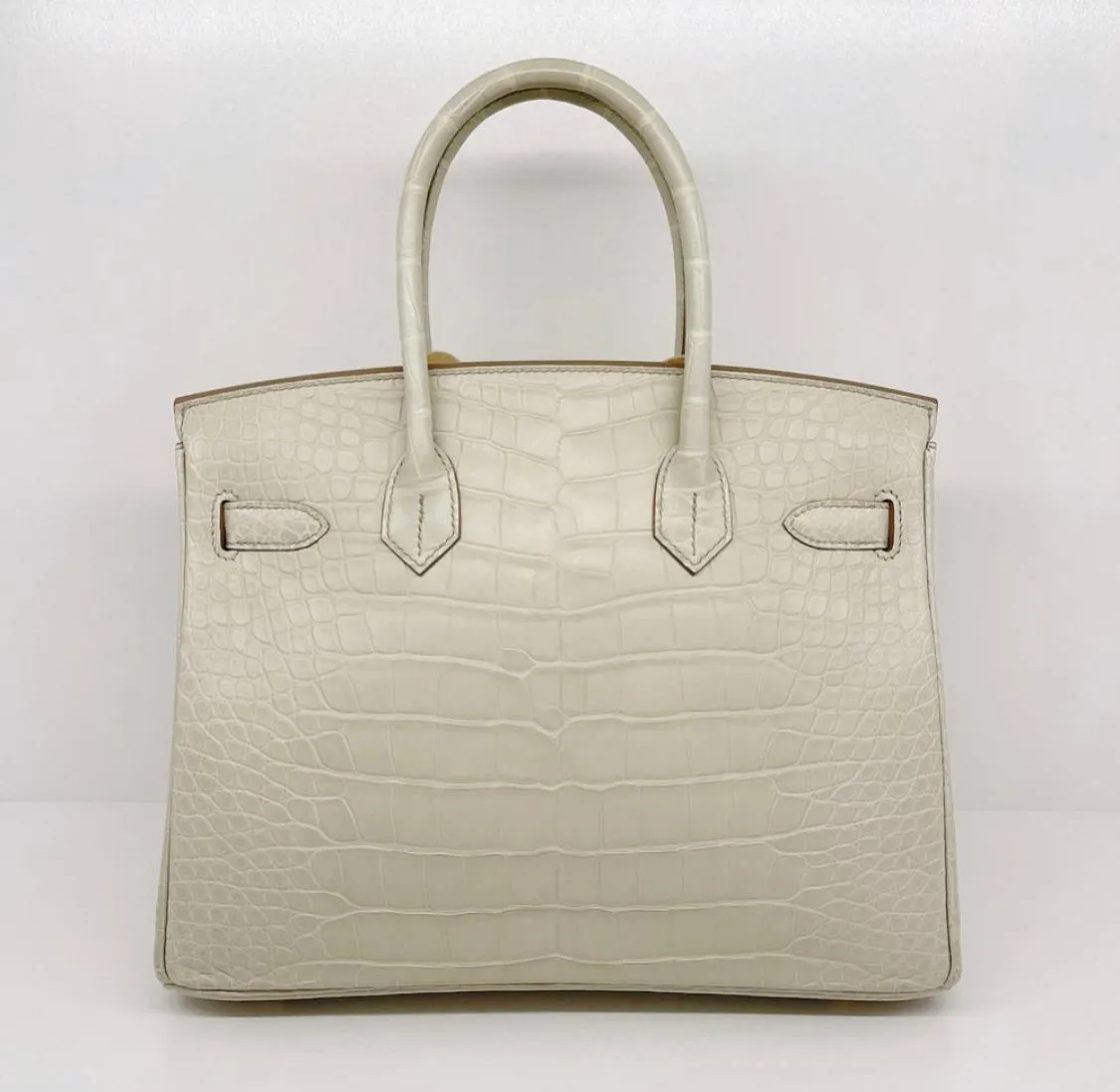Herm??s Birkin 30 Beton Matte Alligator Gold Hardware