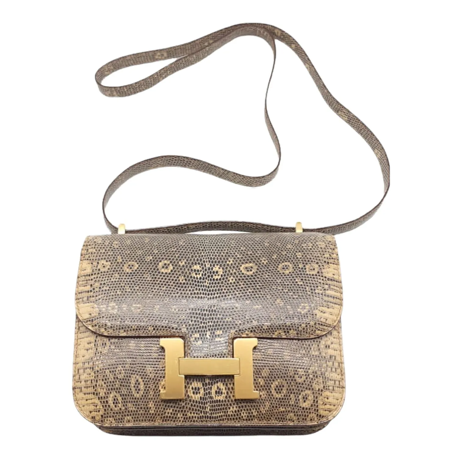Herm??s Constance 18 Desert Lizard Gold Hardware