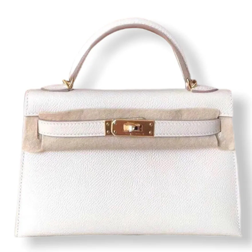 Herm??s Kelly 20 Craie Epsom Gold Hardware