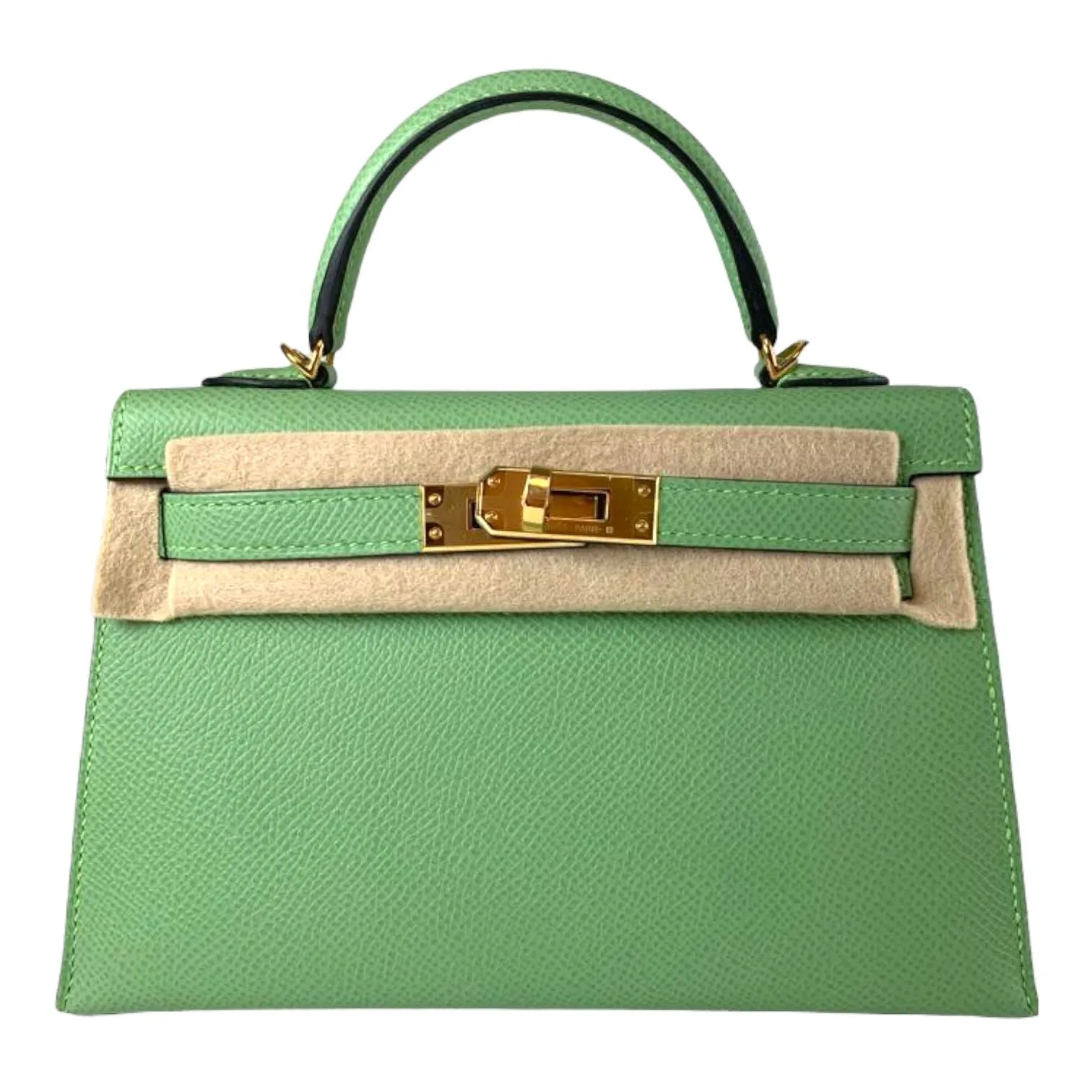 Herm??s Kelly 20 Vert Criquet Epsom Gold Hardware