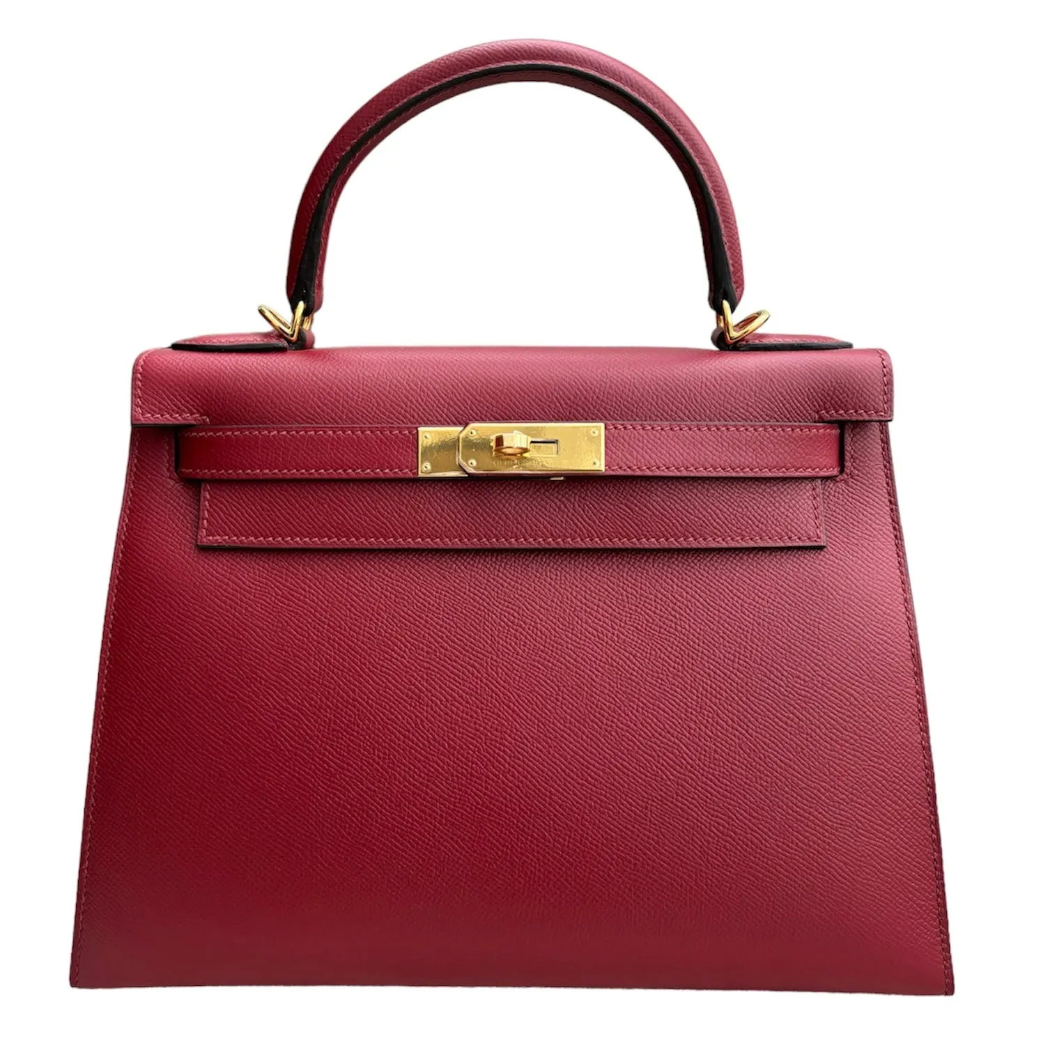 Herm??s Kelly 28 Sellier Rouge Grenat Epsom Gold Hardware