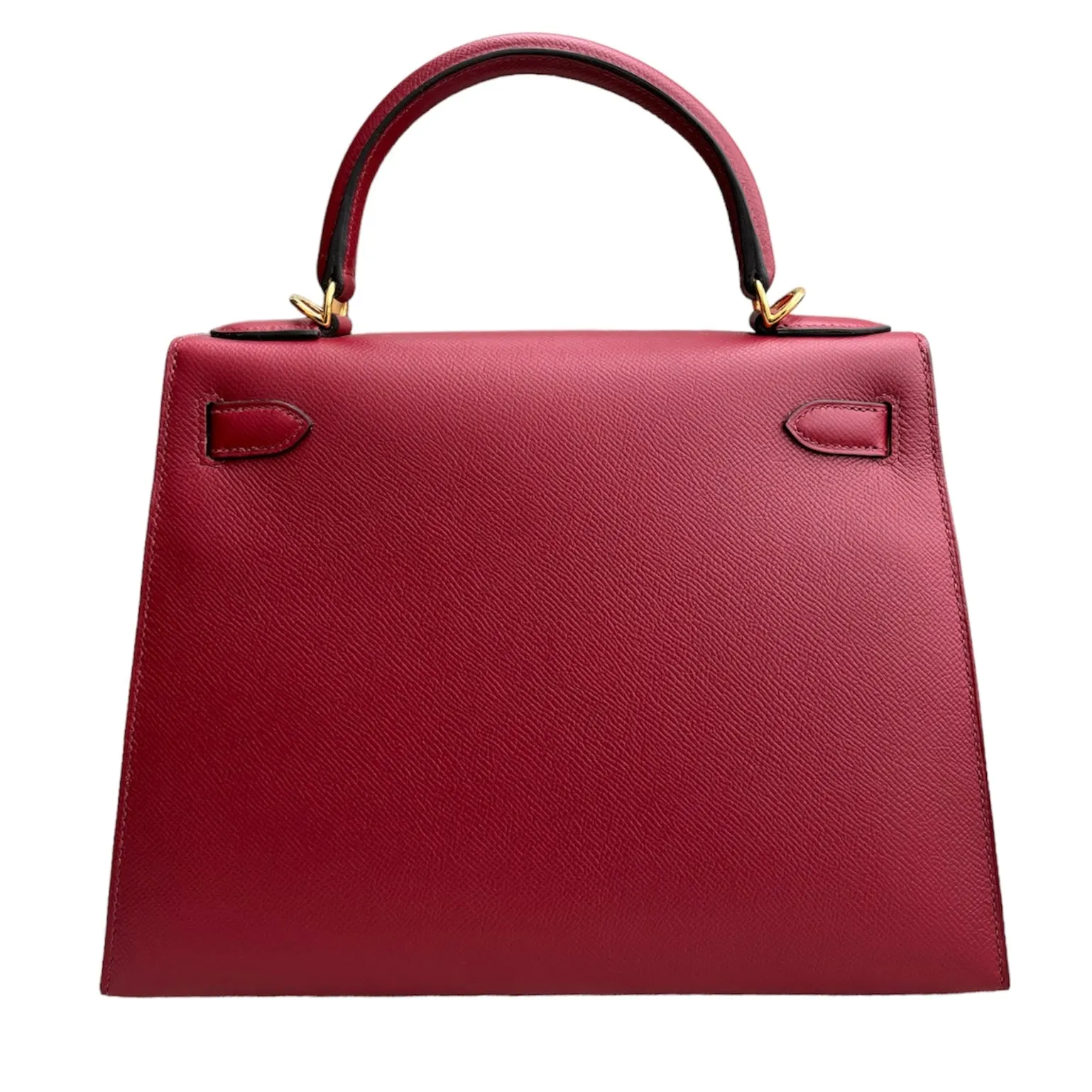 Herm??s Kelly 28 Sellier Rouge Grenat Epsom Gold Hardware