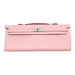 Herm??s Kelly Cut Rose Sakura Swift Palladium Hardware