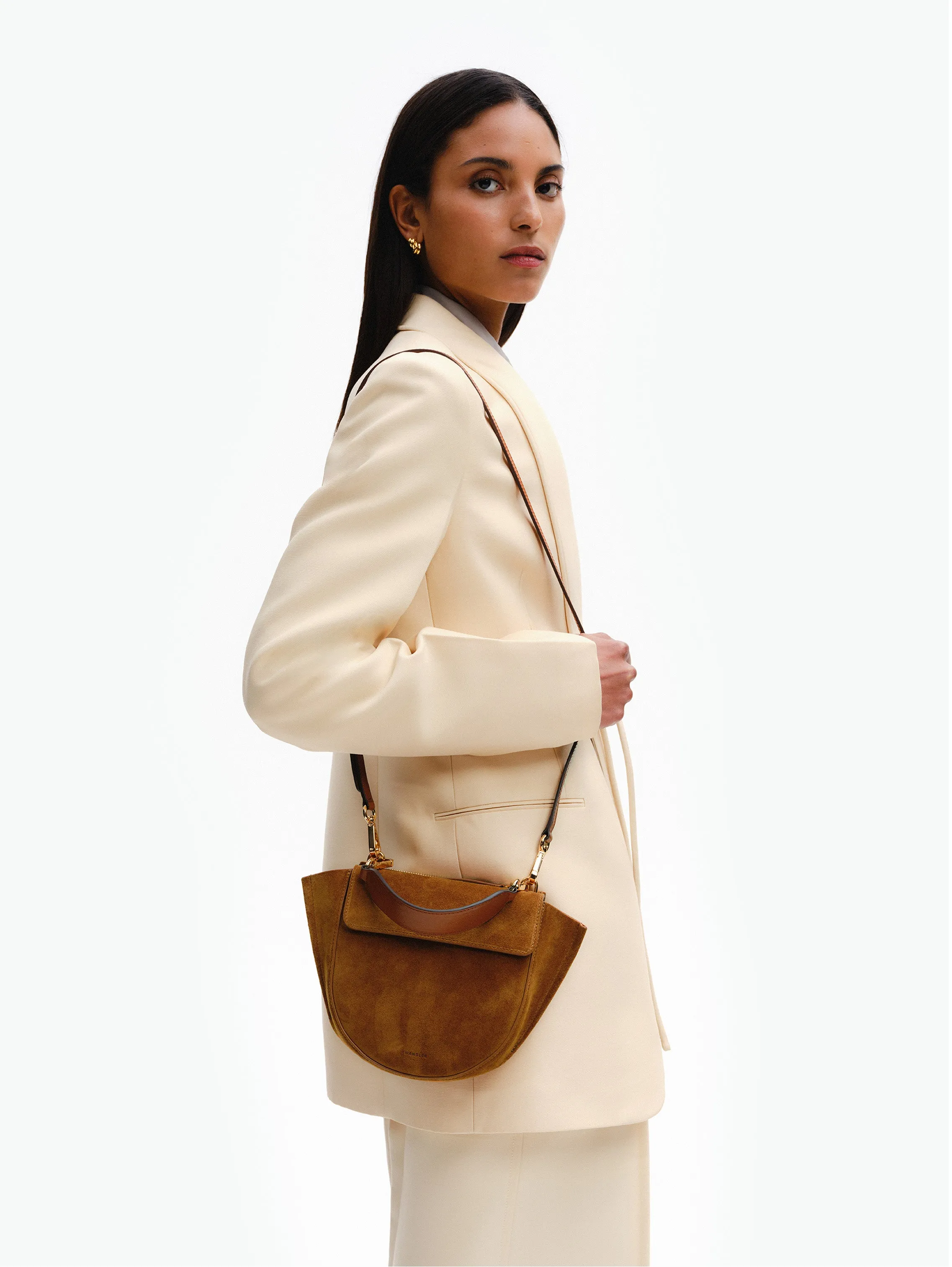 Hortensia Bag Mini - Cognac Suede
