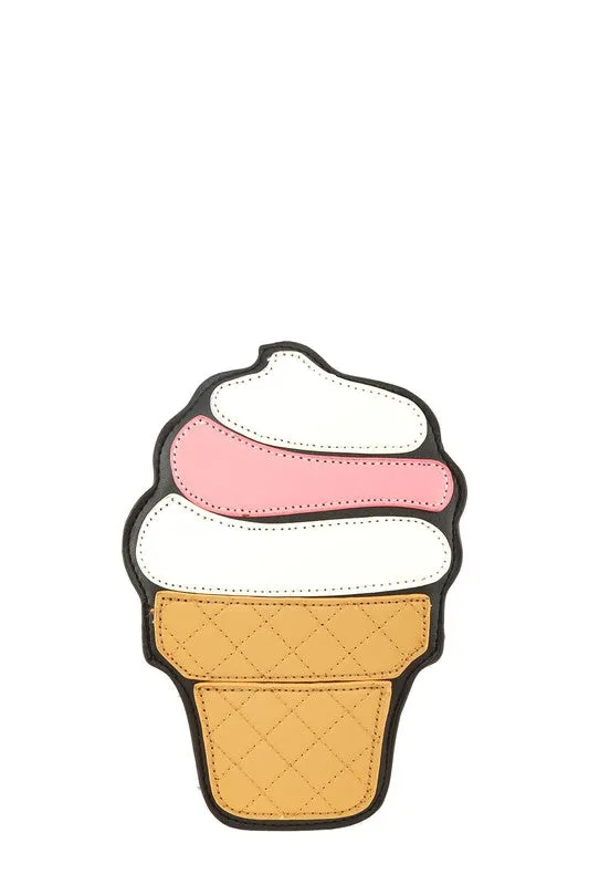 Ice Cream Cone Novelty Crossbody Bag