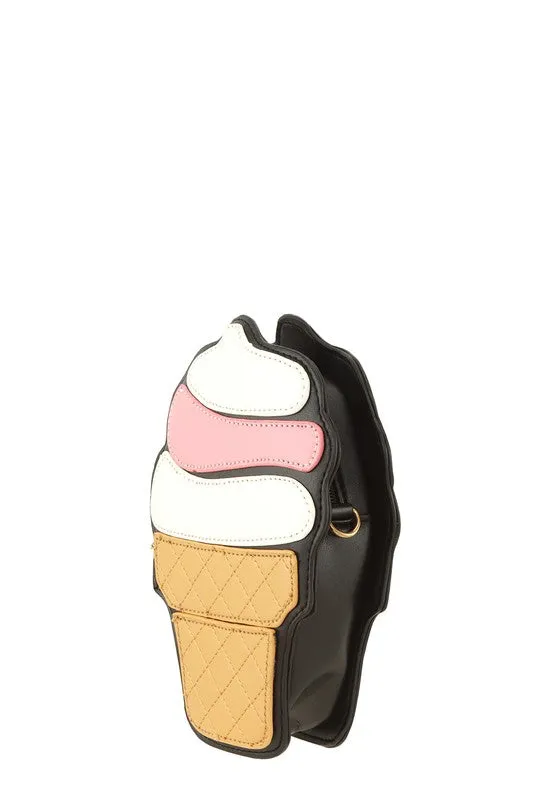 Ice Cream Cone Novelty Crossbody Bag
