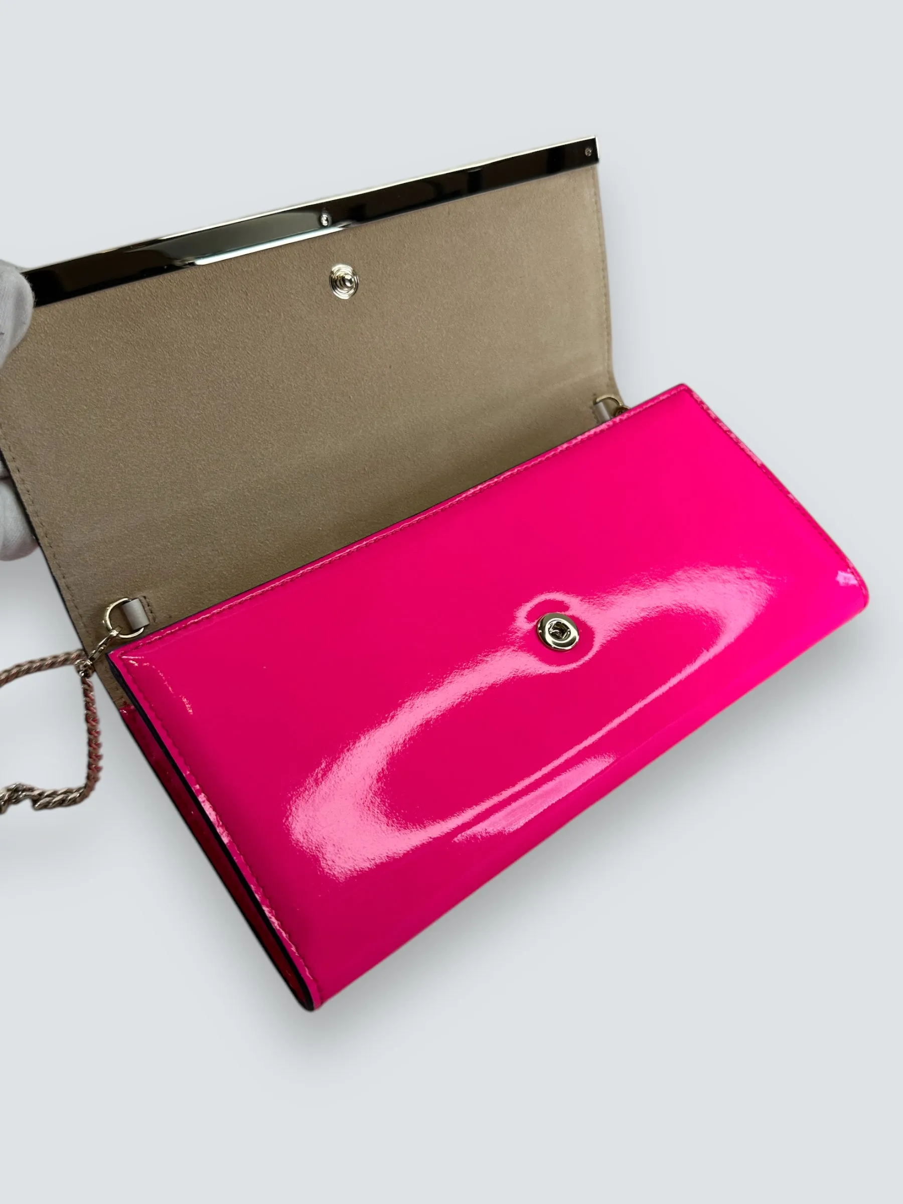 Jimmy Choo Milla Neon Pink Clutch
