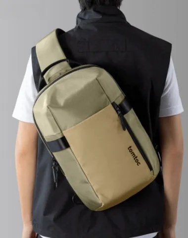 Khaki 14???? Laptop Large Sling Bag For Big Men 9L Sports Large Sling Bag For Men