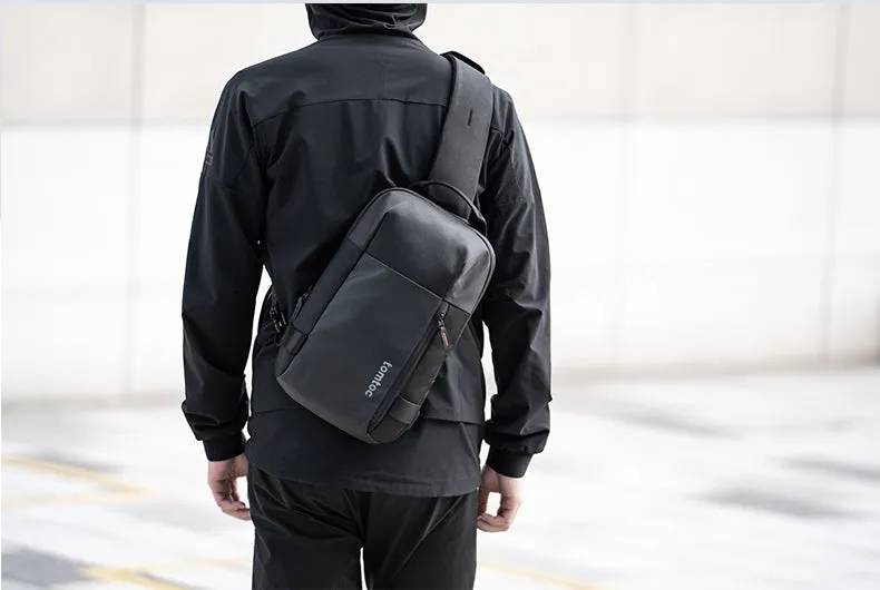 Khaki 14???? Laptop Large Sling Bag For Big Men 9L Sports Large Sling Bag For Men