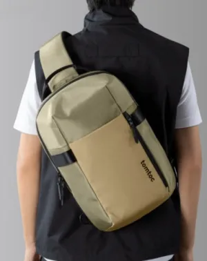Khaki 14???? Laptop Large Sling Bag For Big Men 9L Sports Large Sling Bag For Men