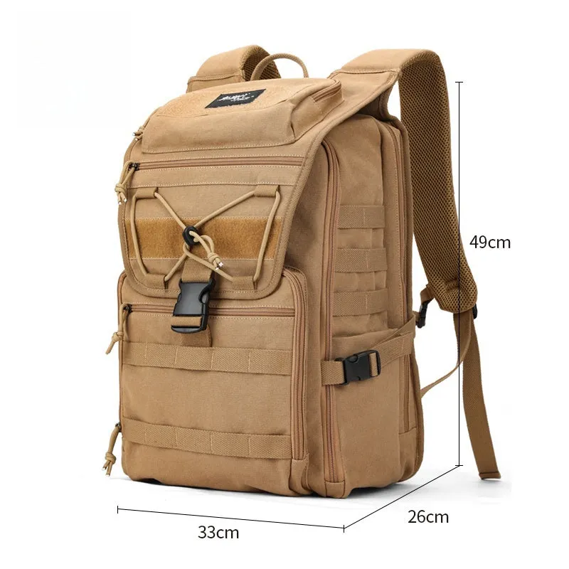 Khaki Tactical Canvas Large Sling Bag For Men Khaki Military Sling Bag For Big Men