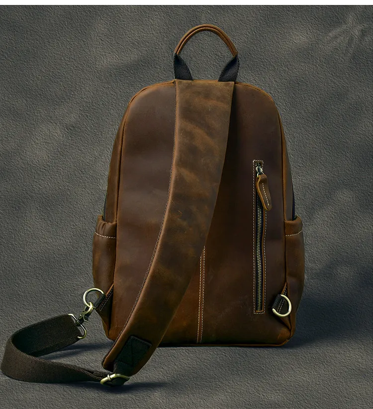 Large Sling Bag For Men Large Leather Mens Sling Bag Big Sling Backpack For Men