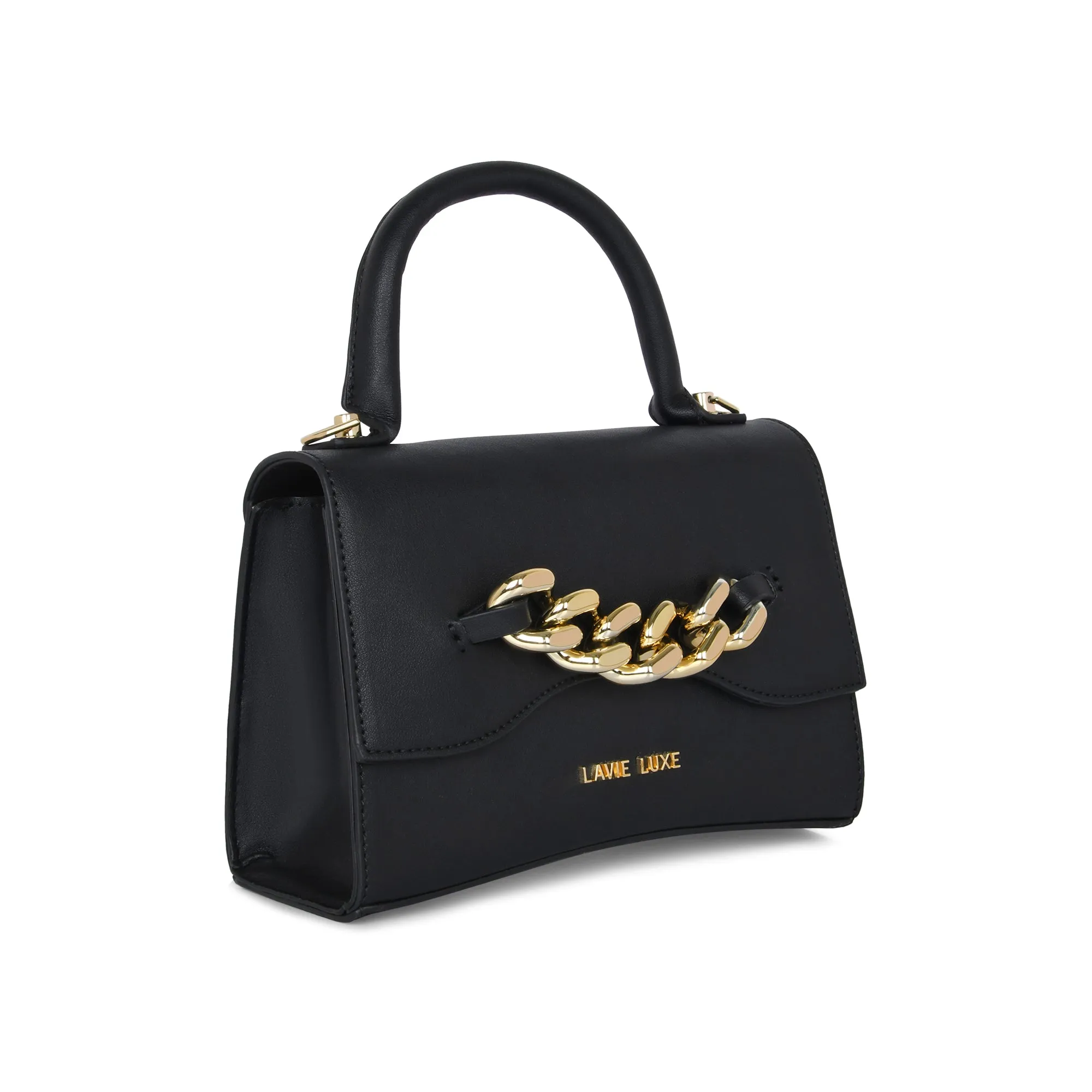 Lavie Luxe Black Small Women's Chain Flap Sling Bag
