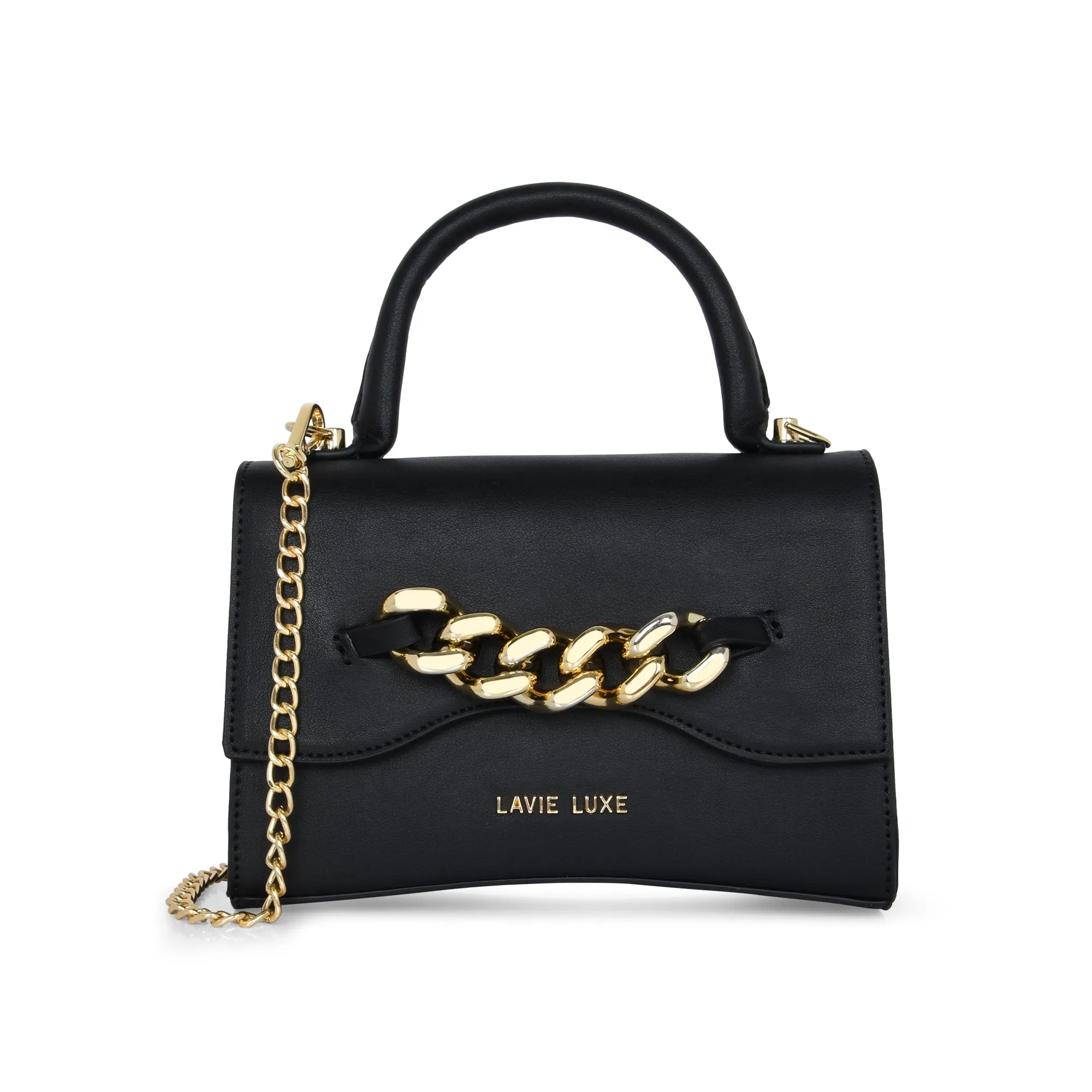 Lavie Luxe Black Small Women's Chain Flap Sling Bag