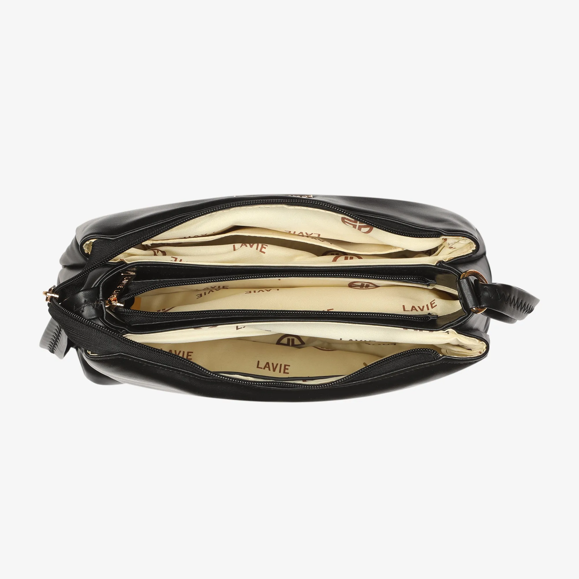 Lavie Luxe Rose Black Medium Women's 3 Compartment sling