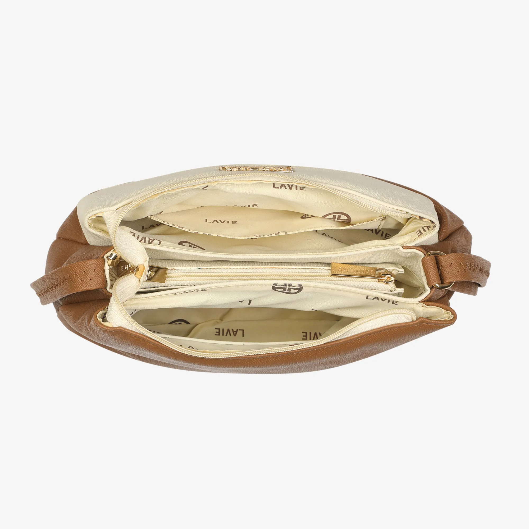 Lavie Luxe Rose Tan Medium Women's 3 Compartment sling