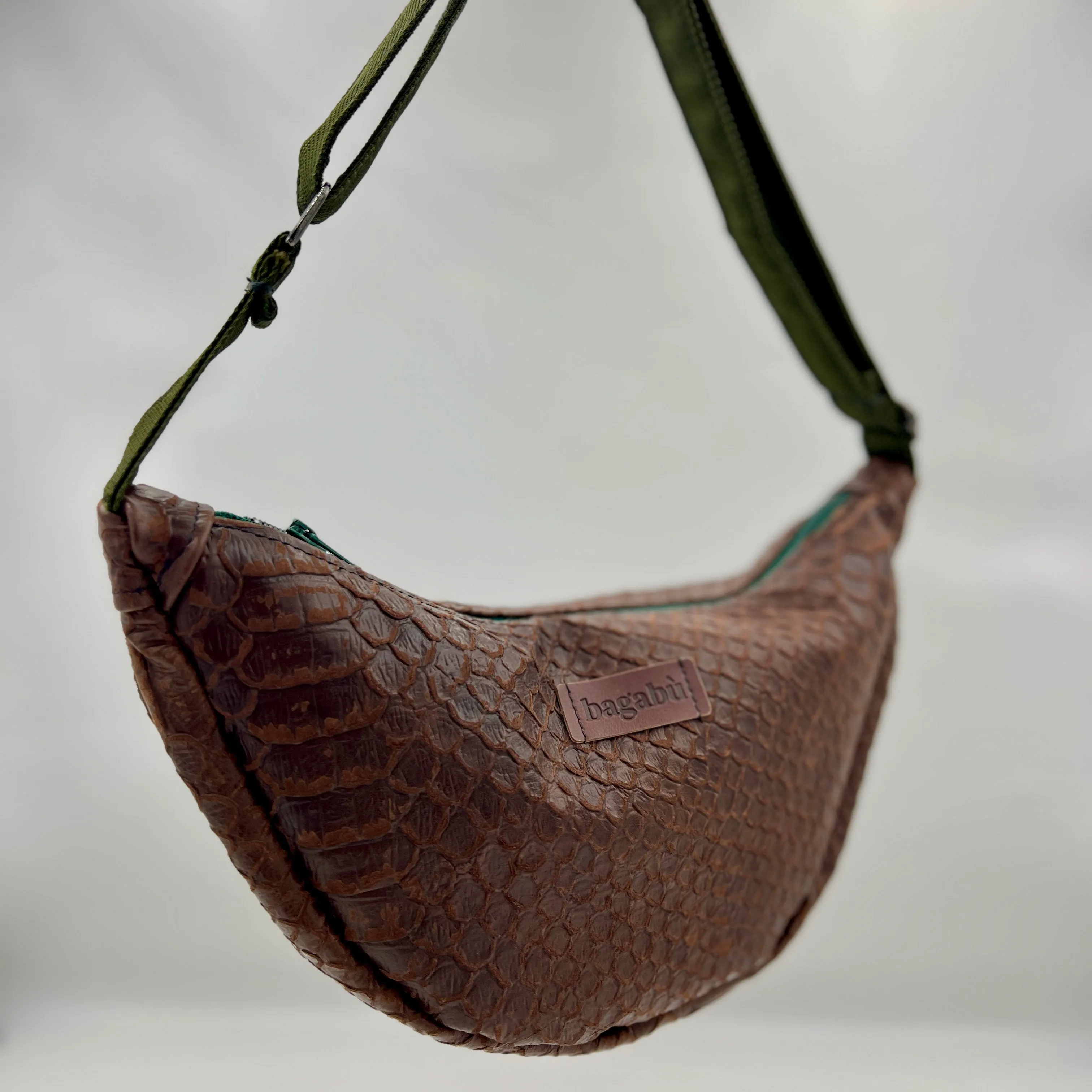 Leather Brown Banana Bag
