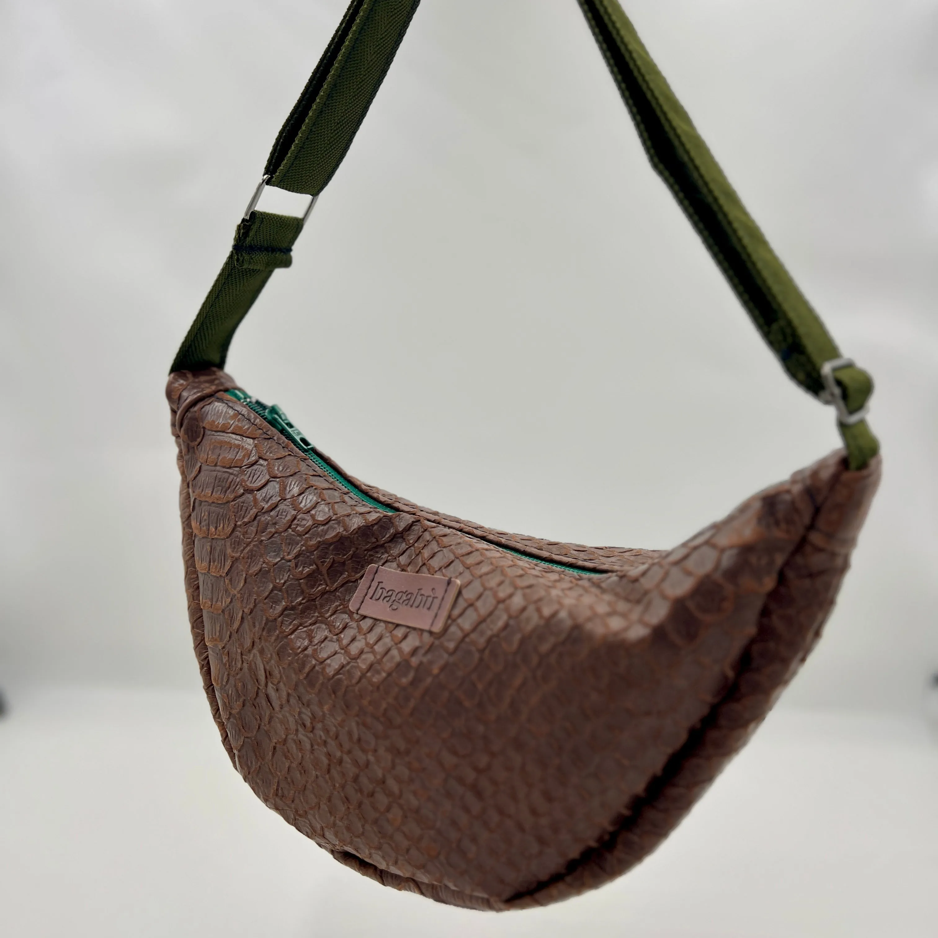 Leather Brown Banana Bag