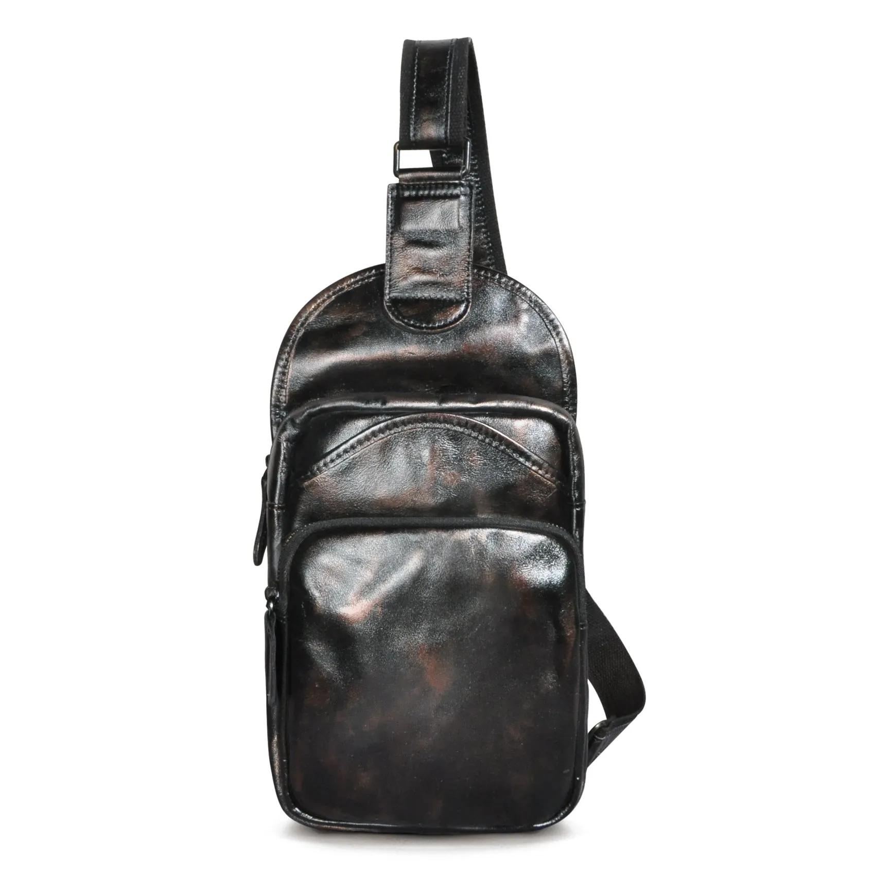 Leather Chest Bag For Men Cool Leather Sling Bag Mens Sling Crossbody Backpack