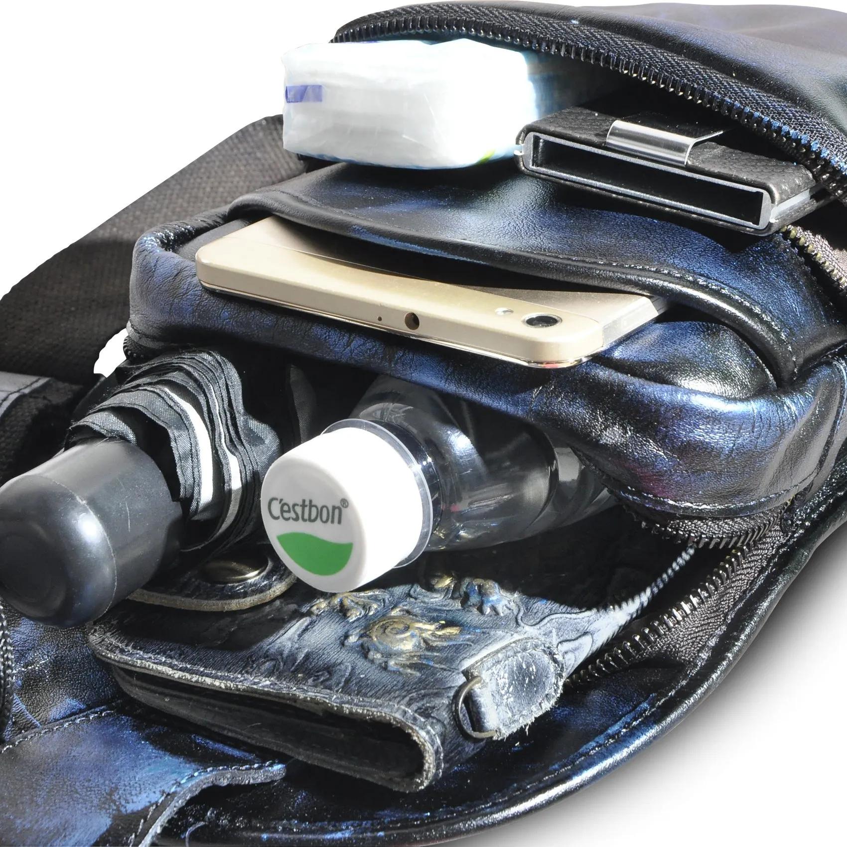 Leather Chest Bag For Men Cool Leather Sling Bag Mens Sling Crossbody Backpack