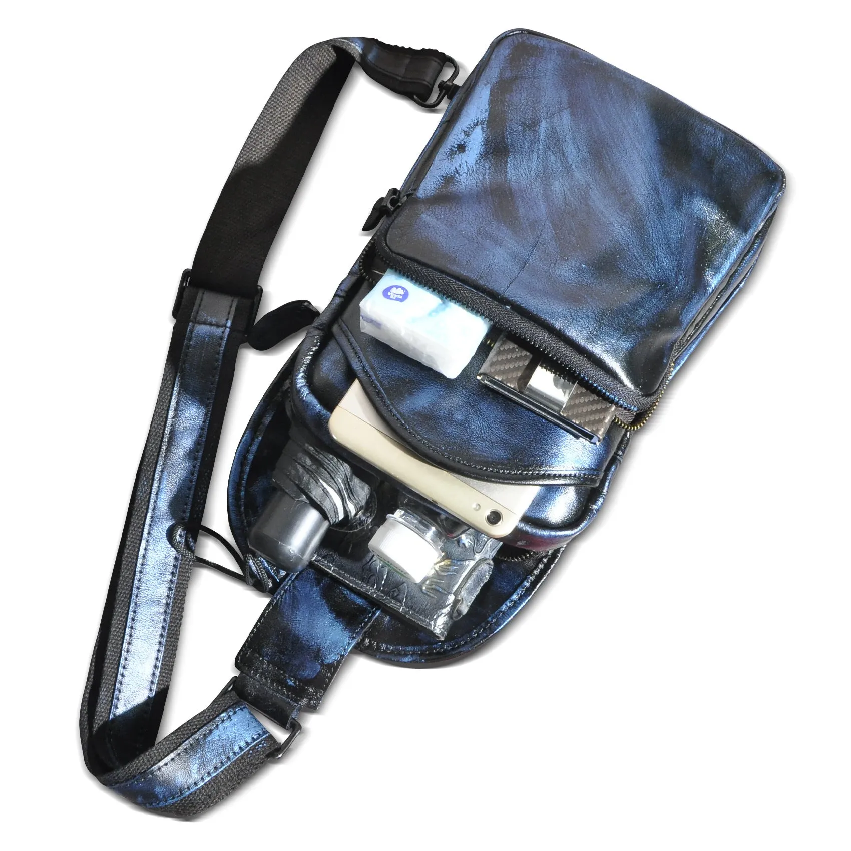 Leather Chest Bag For Men Cool Leather Sling Bag Mens Sling Crossbody Backpack