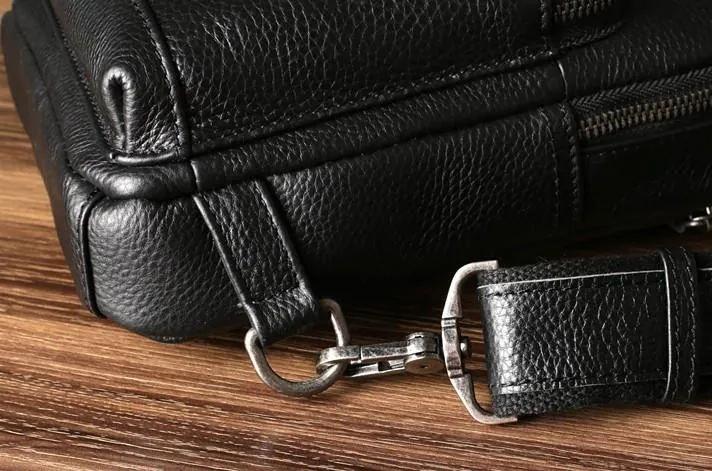 Leather Mens Cool Chest Bag Sling Bag Crossbody Sling Bag Hiking Sling Bag for men