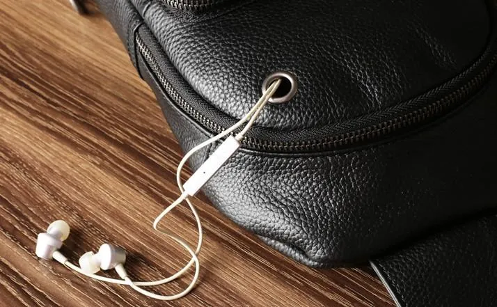 Leather Mens Cool Chest Bag Sling Bag Crossbody Sling Bag Hiking Sling Bag for men