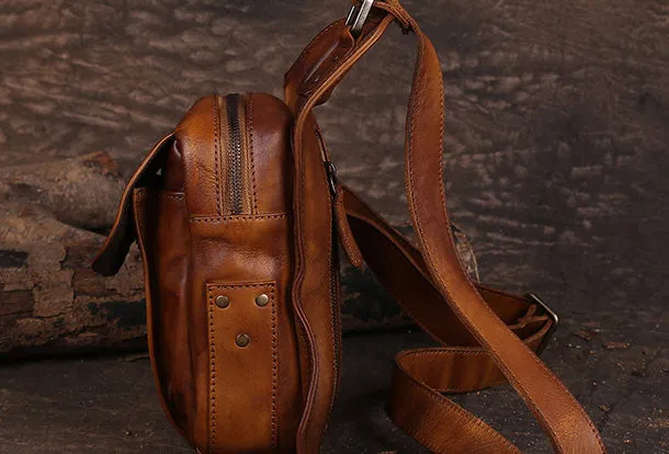 Leather Mens Cool Chest Bag Sling Bag Sling Crossbody Bag Travel Sling Bag for men