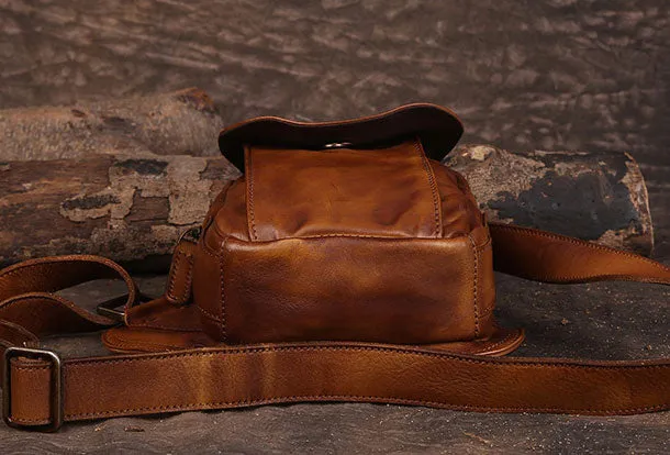 Leather Mens Cool Chest Bag Sling Bag Sling Crossbody Bag Travel Sling Bag for men
