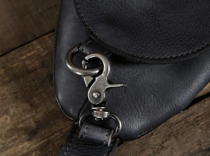 Leather Mens Cool Chest Bag Sling Bag Sling Shoulder Bag Hiking Sling Bag for men